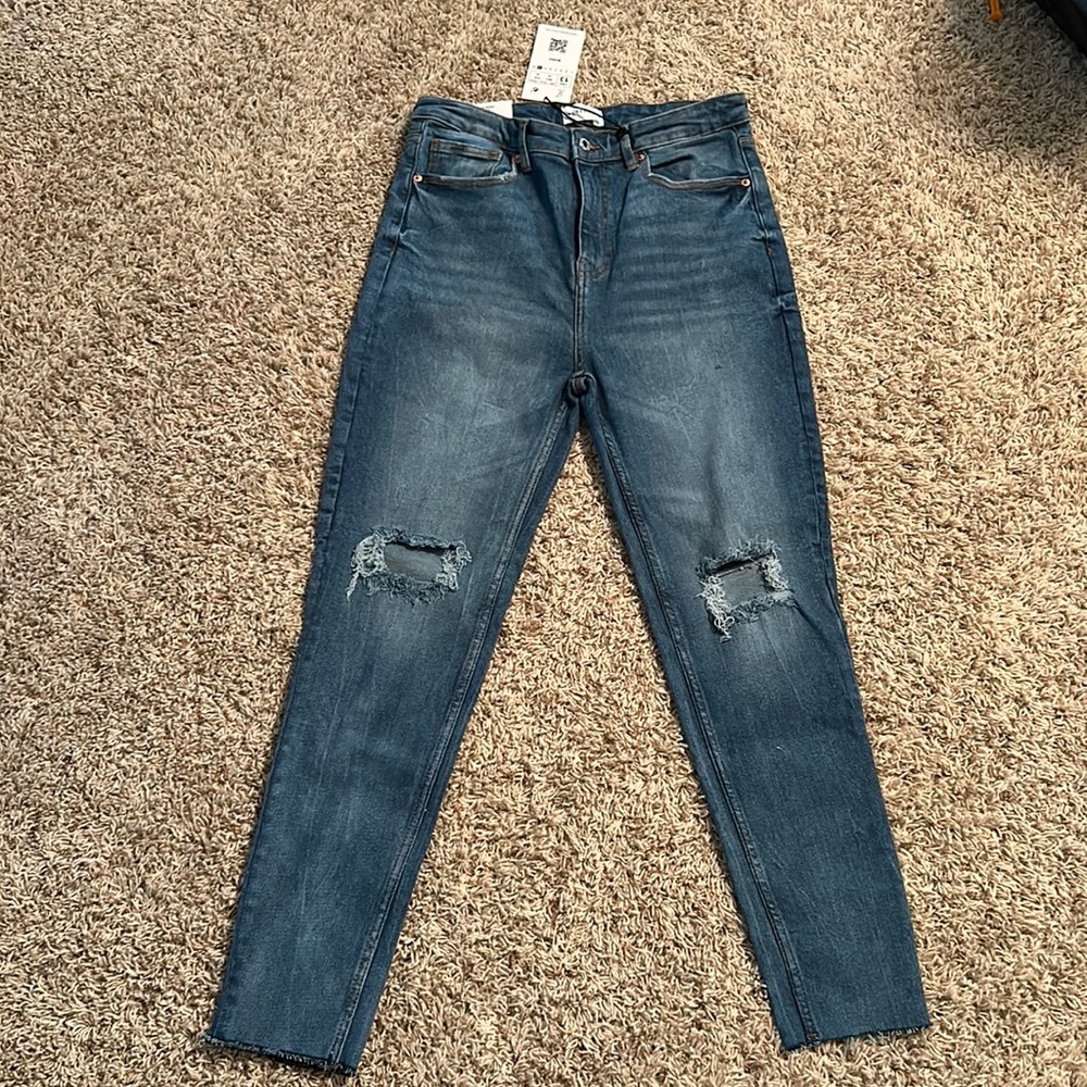 Muselooks - Women’s High Rise Ripped Raw Hem Skinny Jeans - Size 13